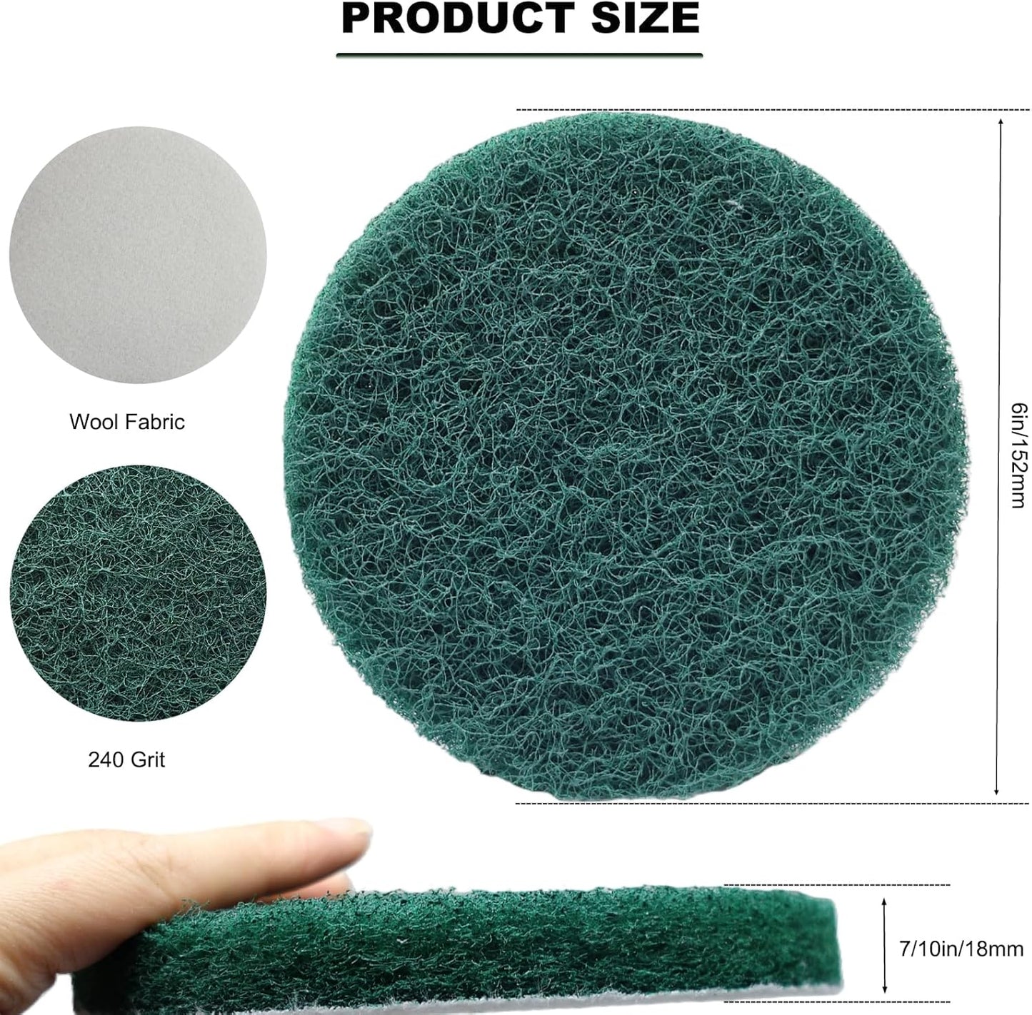 10 Almohadillas Multiusos 6pulg Verdes Pulido Automotriz