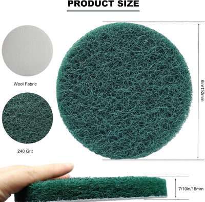 10 Almohadillas Multiusos 6pulg Verdes Pulido Automotriz