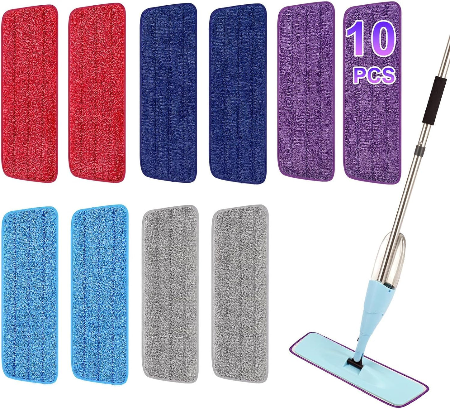 10 Almohadillas Microfibra 16.5pulg Repuesto Mopa Bona