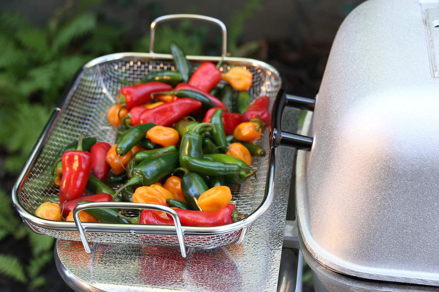 Cesta asar acero inox color plateado