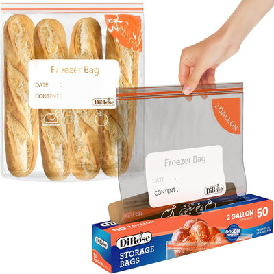 Bolsas plástico transparente 2gal doble cremallera 50uds