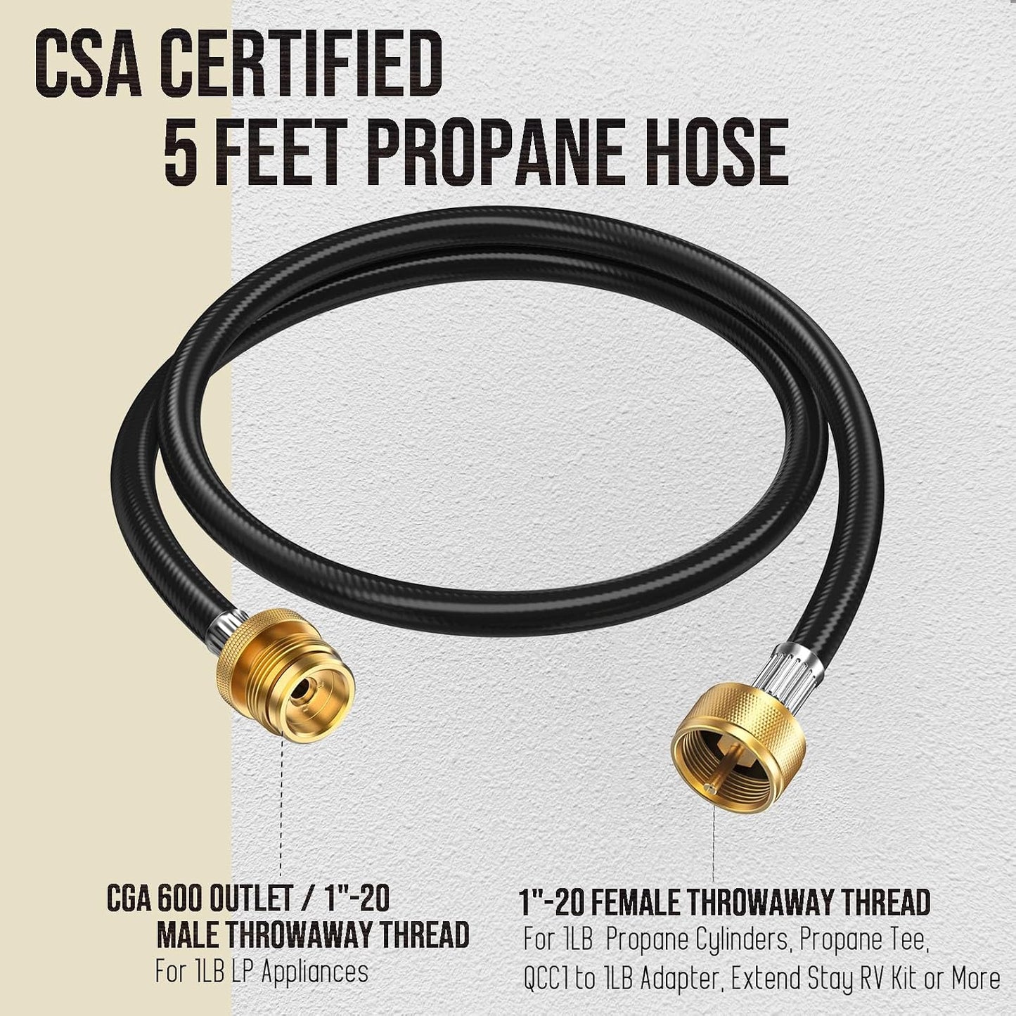 Extensión adaptador manguera propano 5ft para estufa camping 1lb
