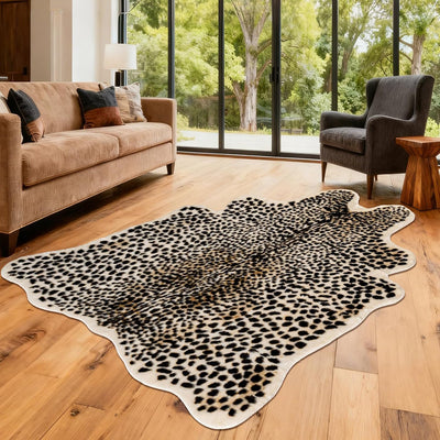 Alfombra estampado guepardo 4.7x5.9ft dormitorio