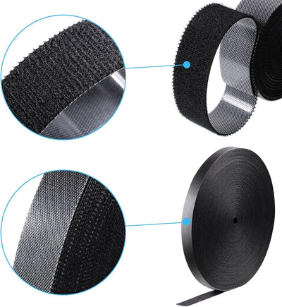 2 Rollos Bridas Cables 3/4pulg Correas Gancho Bucle Reutilizables