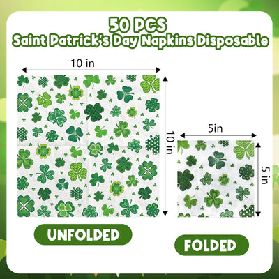 Servilletas San Patricio 5x5 pulgadas para decoraciones de fiesta