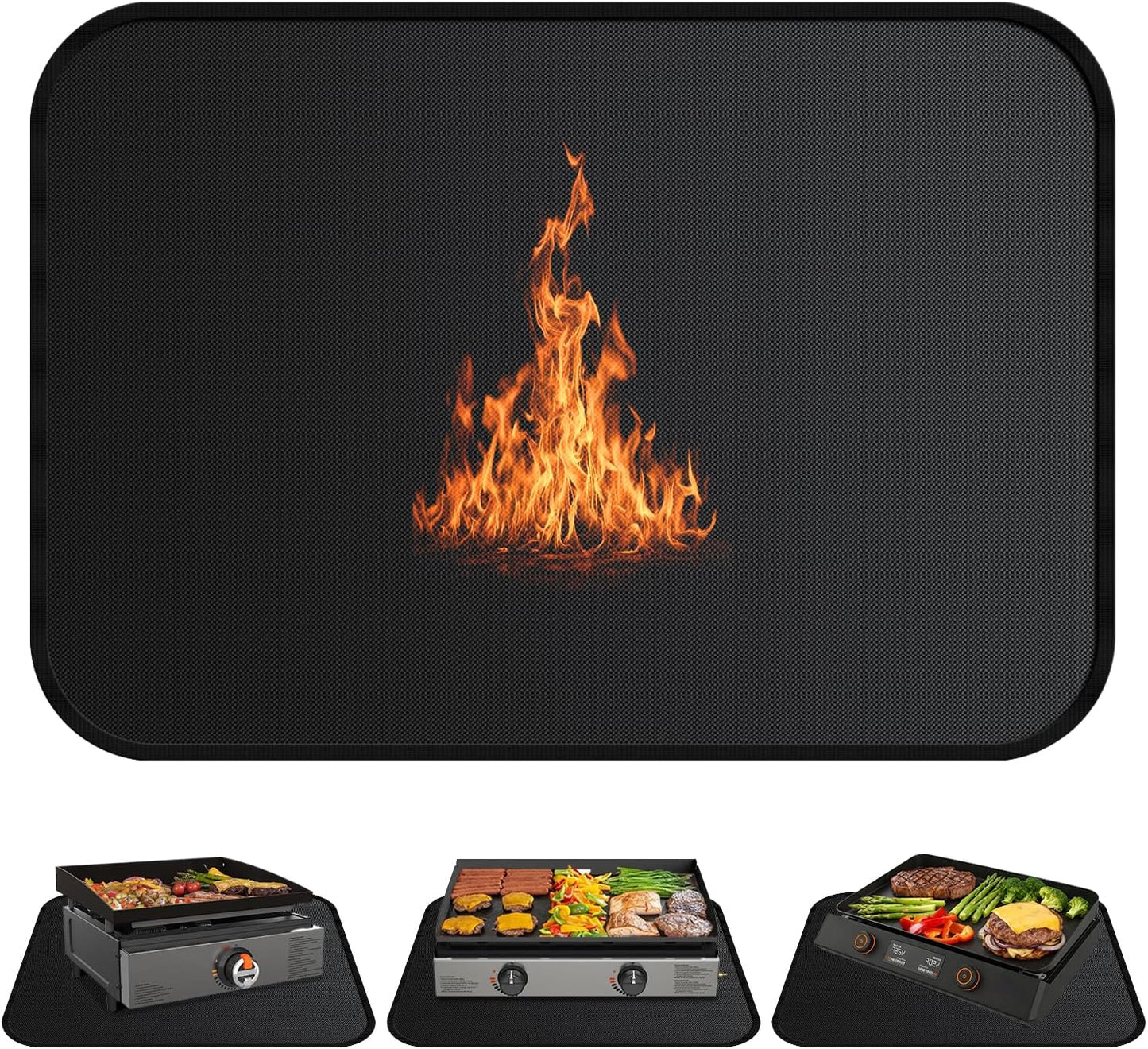 Tapete mesa ignífugo protector doble cara para parrilla camping