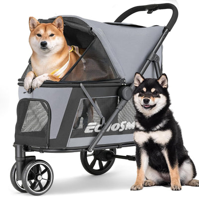 Cochecito plegable perros gatos malla transpirable frenos