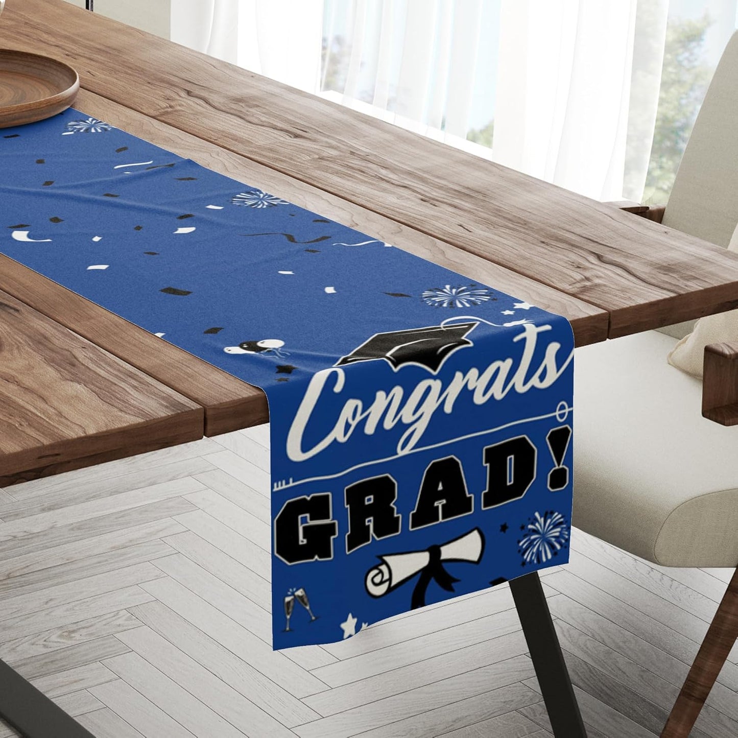 Camino mesa graduación 2026 13x72pulg azul decoración fiesta