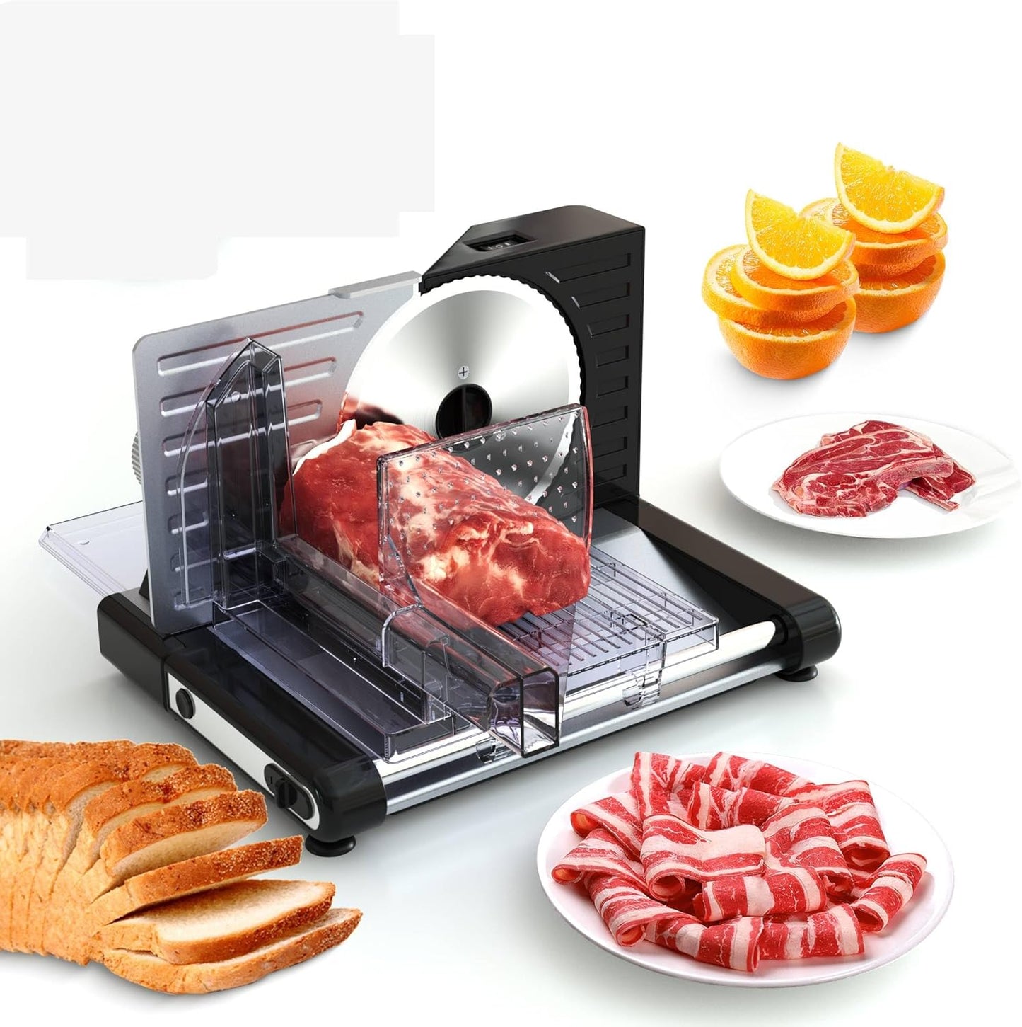 Máquina cortadora carne eléctrica plegable 120W ajustable