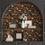 Papel tapiz floral marrón autoadhesivo 17.5x78.7pulg