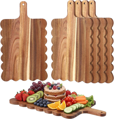 Set 6 Tablas Cortar Madera Acacia Escallopada 17x10pulg