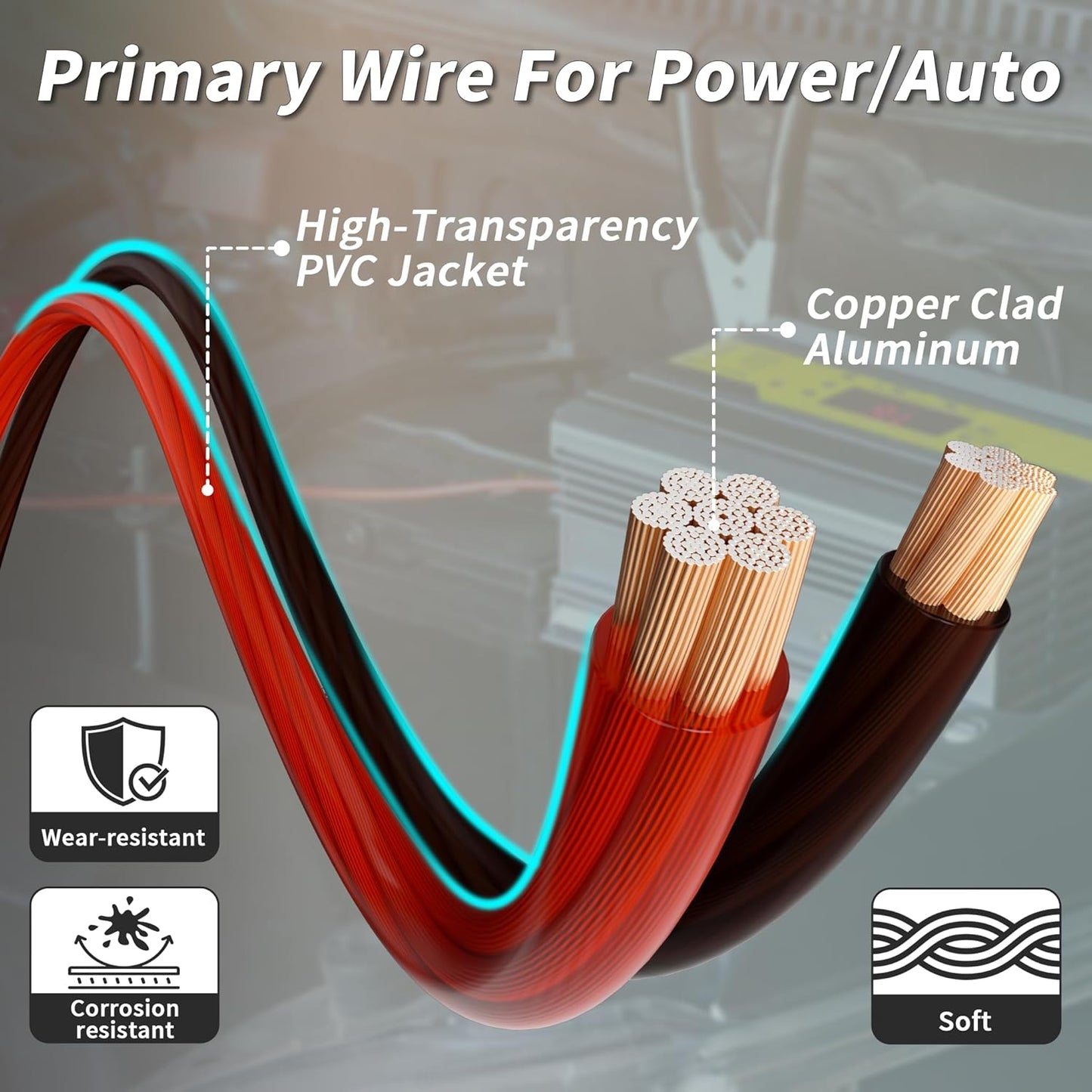Alambre CCA 10AWG 25ft 2 Pzas Rojo-Negro