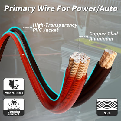 Alambre CCA 10AWG 25ft 2 Pzas Rojo-Negro
