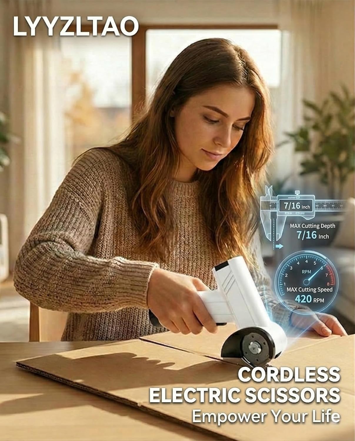 Tijeras eléctricas inalámbricas 420 RPM LED 4 vel USB-C