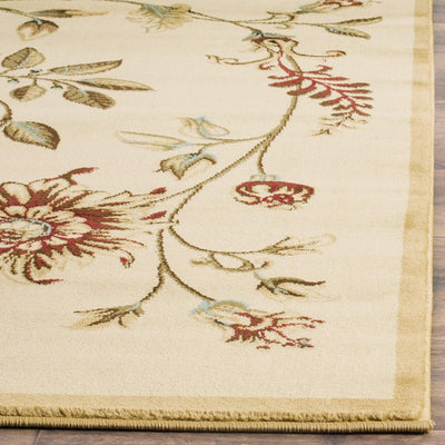 Alfombra área 2'3"x4' marfil y multicolor no pelusa fácil limpieza