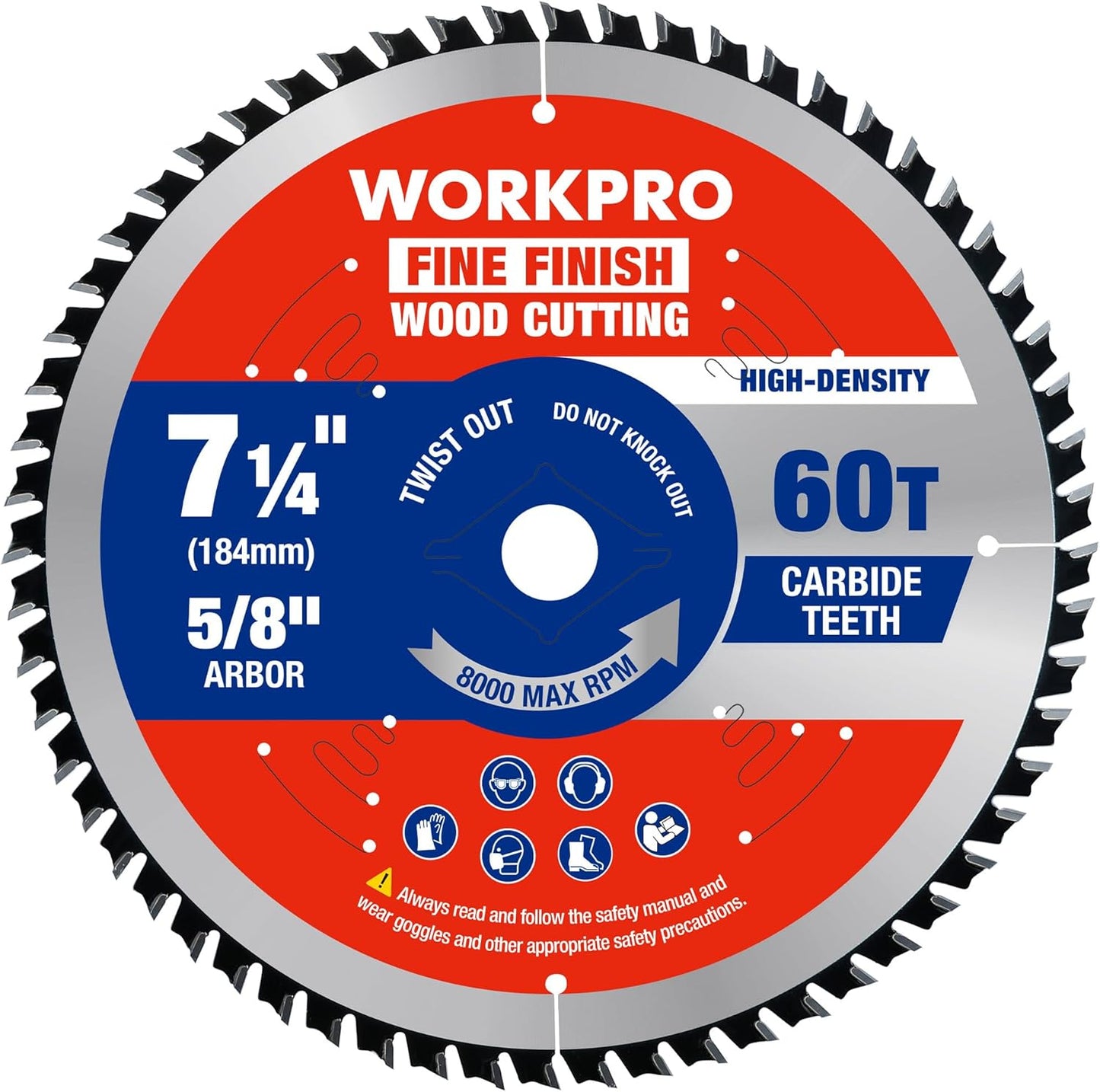 Hoja sierra circular 7-1/4 pulg 60T diente ATB carburo
