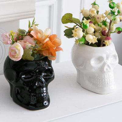2 Macetas Calavera para Cactus Escritorio Gótico
