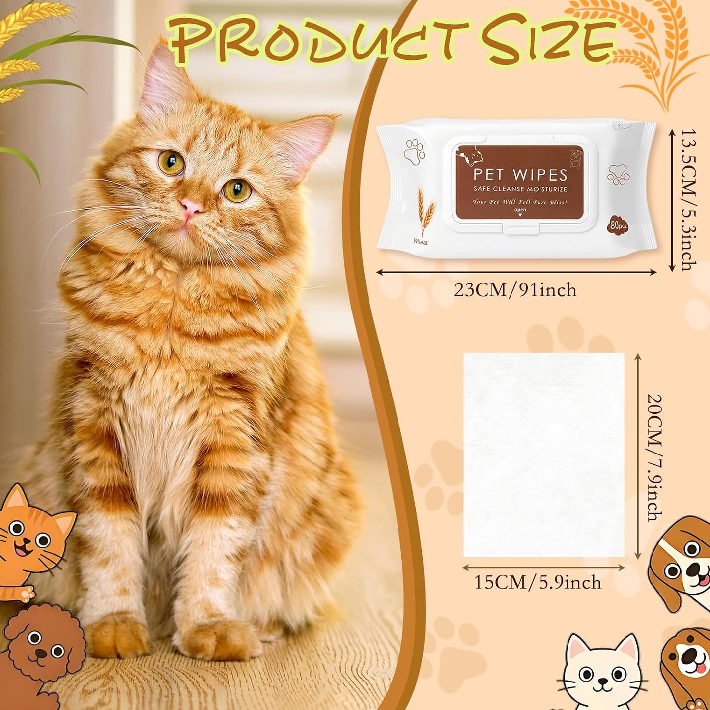10 Pack Toallitas para Mascotas Aseo Pelo Patas Orejas