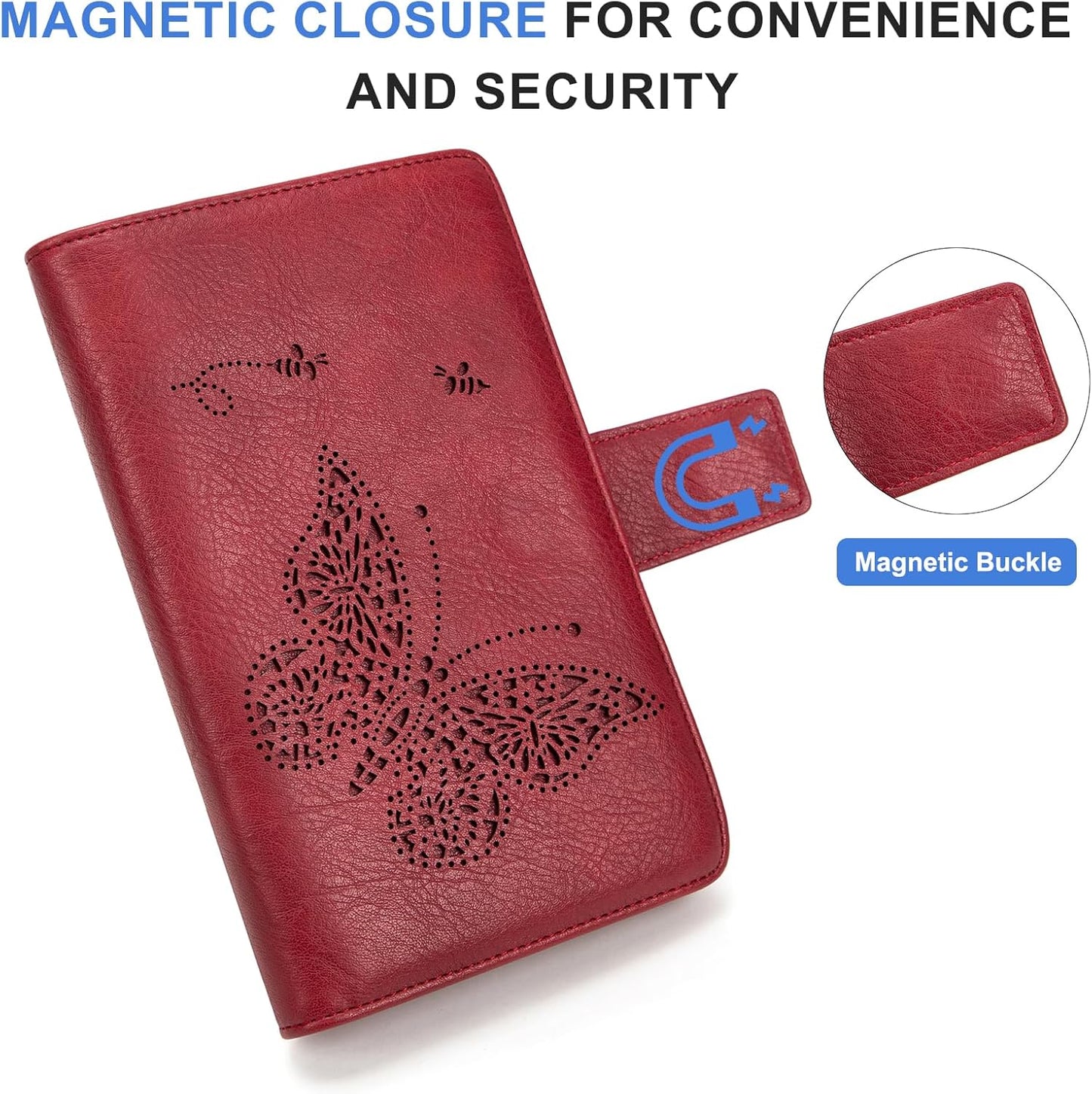 Libro mesera con bolsillo cuero cierre magnético adaptador delantal
