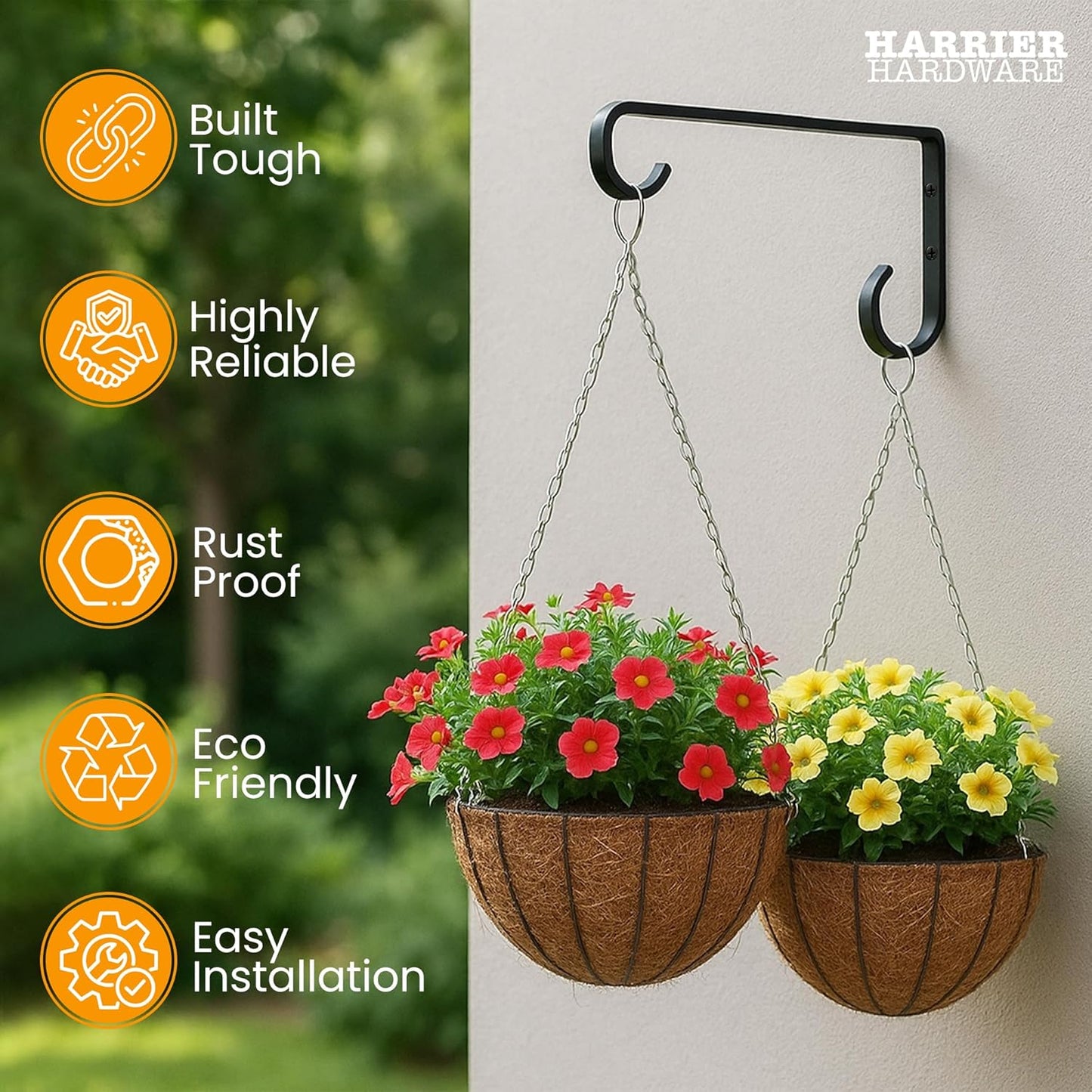 Colgadores metal para plantas 6pulg set 2 comederos pájaros