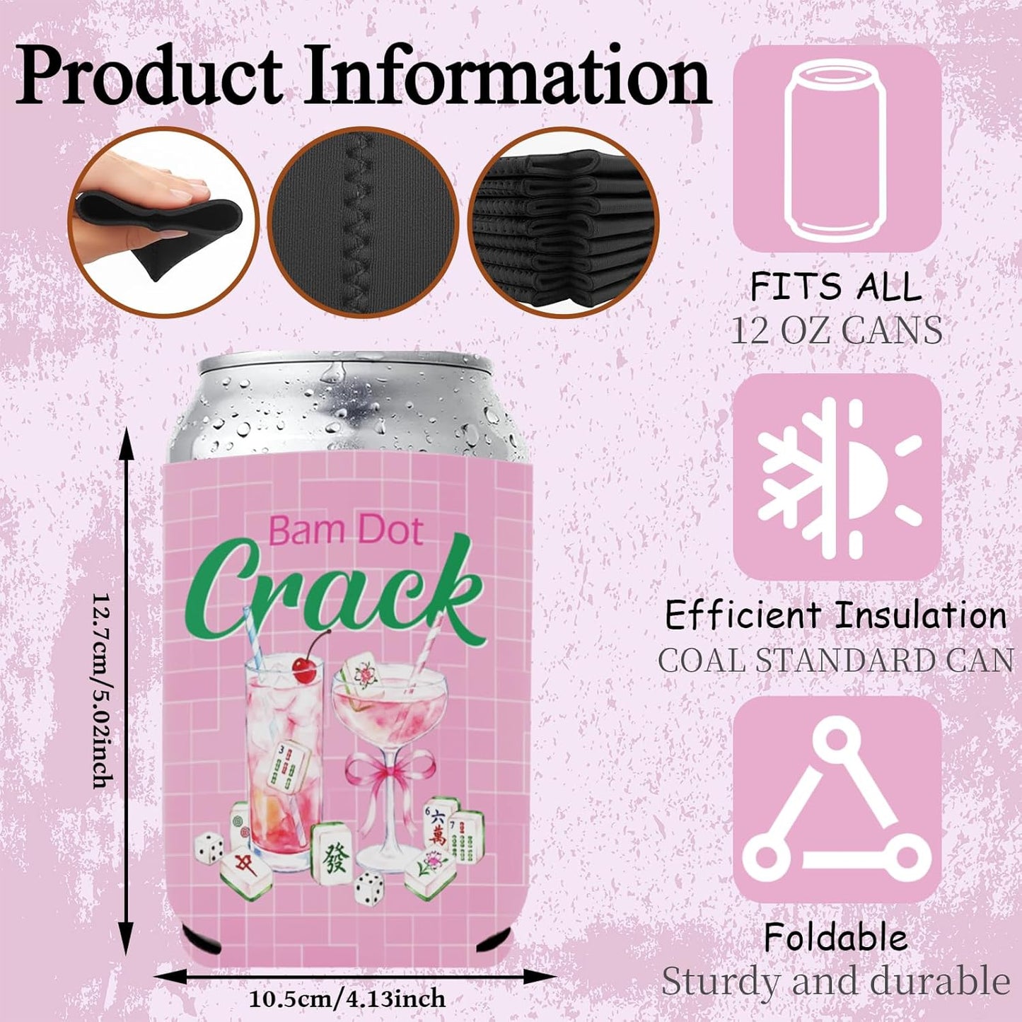 Fundas enfriadoras latas neopreno Mahjong 24 pzas