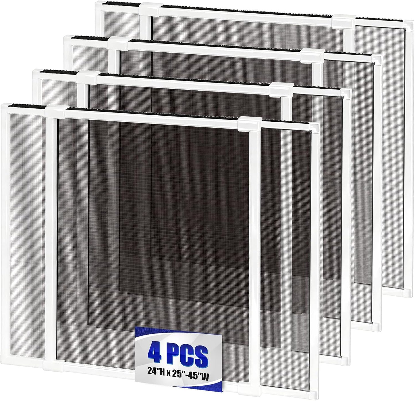 4 Pantallas Ventana Expandibles 24x25-45pulg Ajustables
