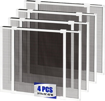 4 Pantallas Ventana Expandibles 24x25-45pulg Ajustables