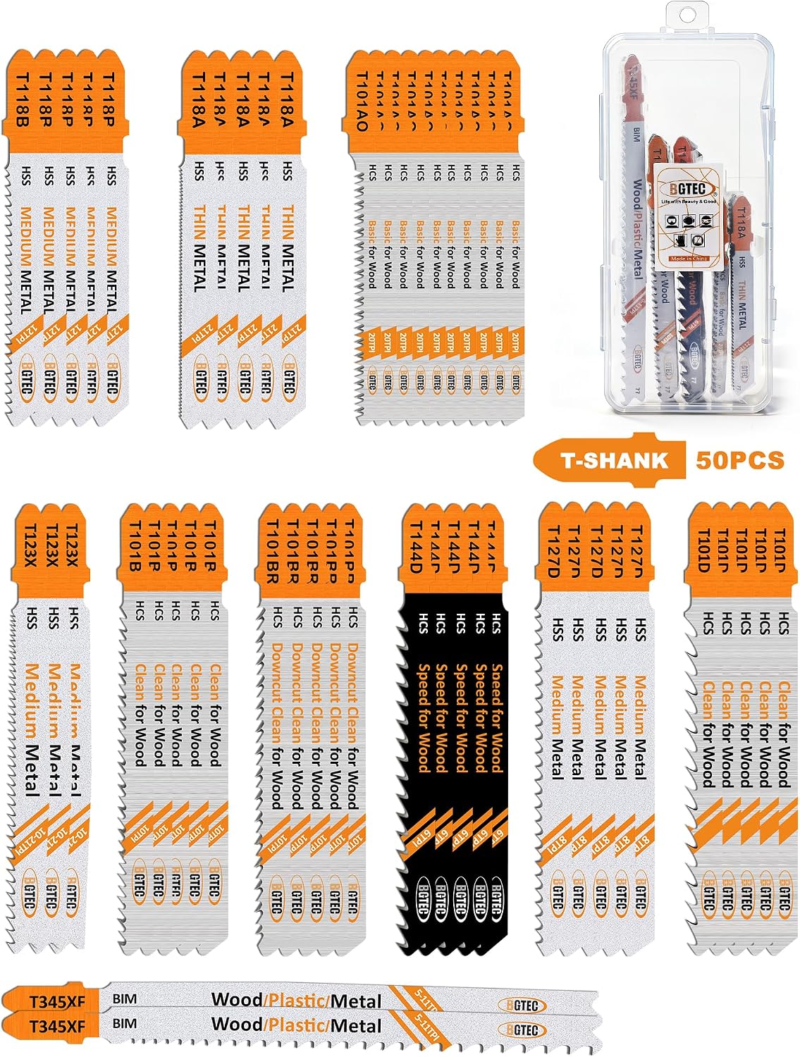 Set 50 hojas sierra caladora HCS/HSS para madera plástico metal