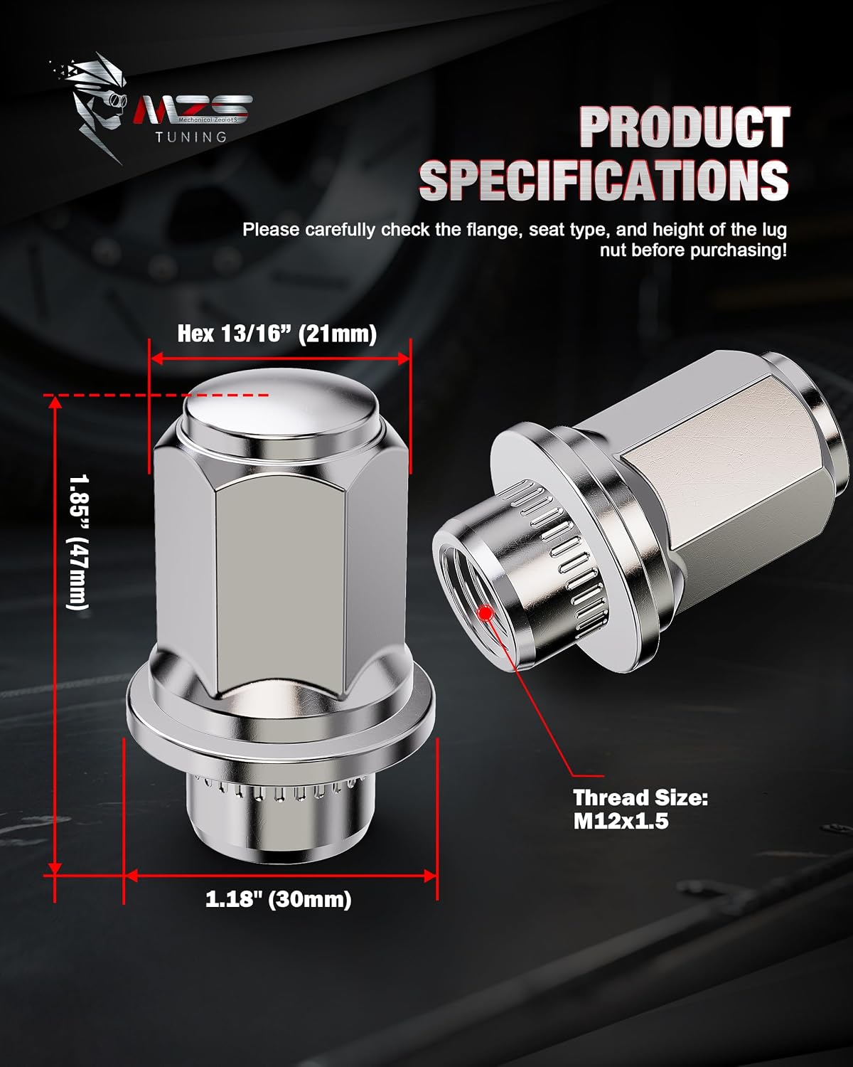 Tornillos rueda M12x1.5 21mm hex cierre mag para Tacoma 4Runner