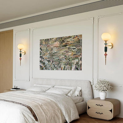 Lámpara pared cristal lechoso para dormitorio pasillo sala set 2
