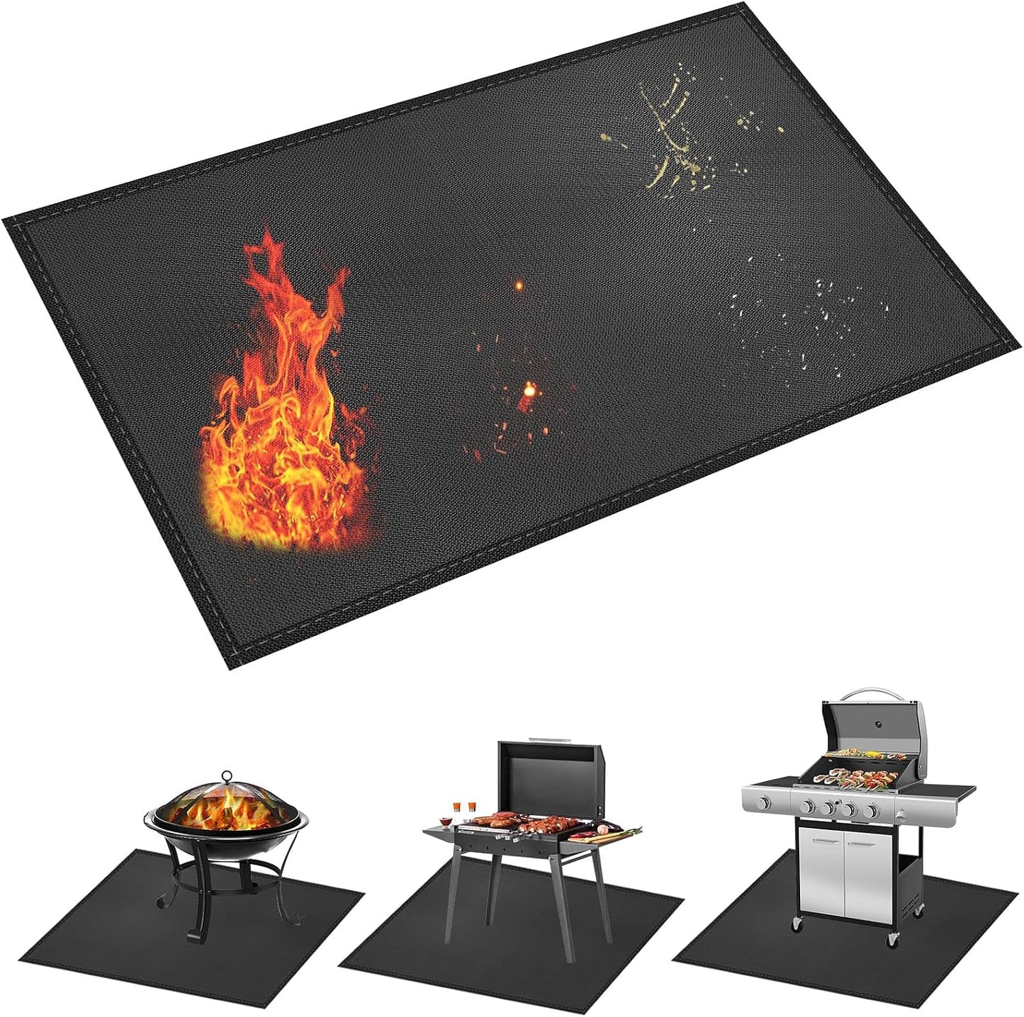 Tapete parrilla 65x48pulg ignífugo doble cara