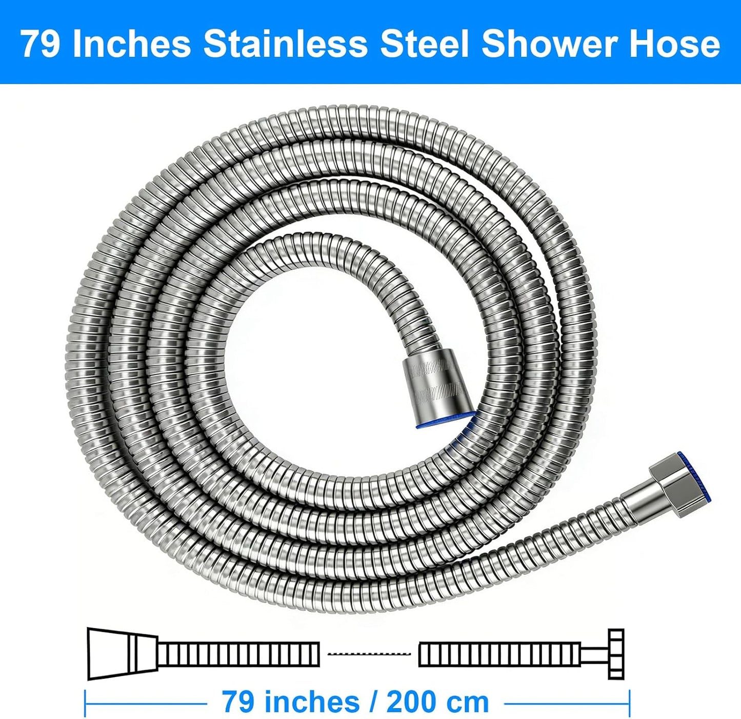 Manguera ducha acero inox 79pulg antitorceduras G1/2