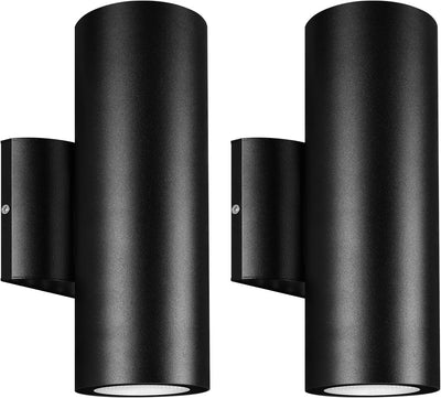 Luces pared exterior 10W 2700K aluminio negro impermeable