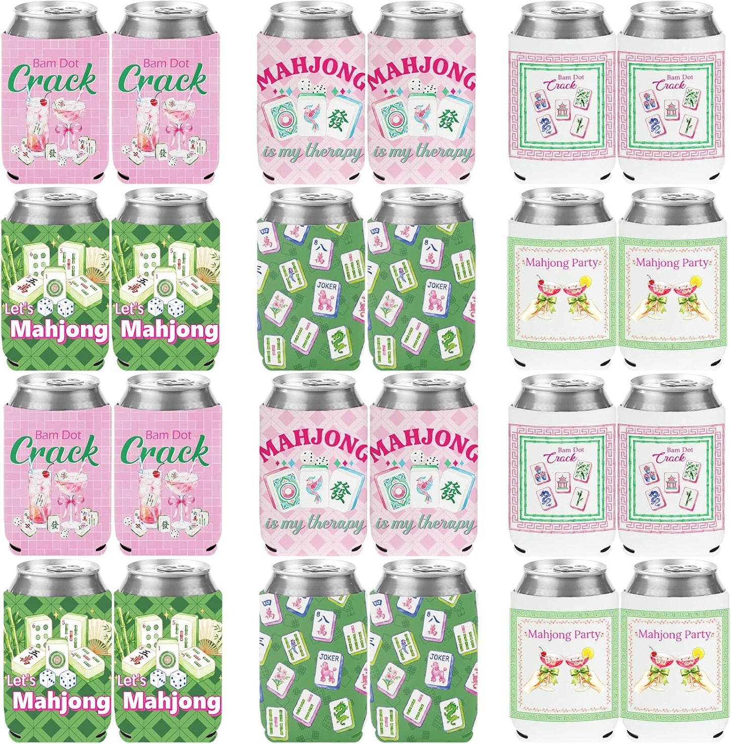 Fundas enfriadoras latas neopreno Mahjong 24 pzas