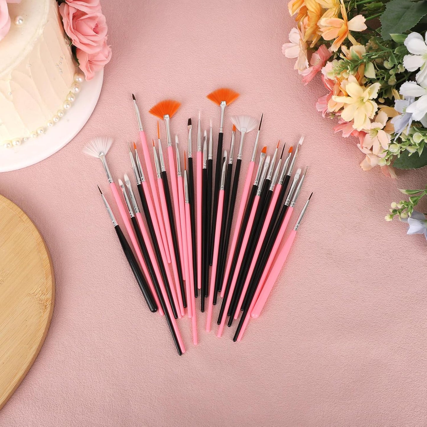 Juego de 30 pinceles para decorar pasteles y galletas aptos para alimentos