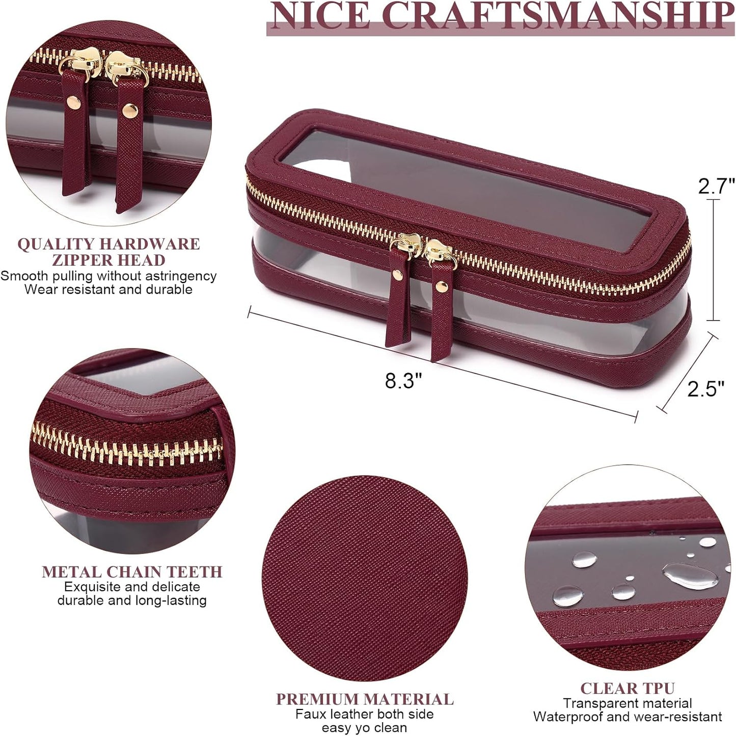 Estuche brochas maquillaje bolsa transparente viaje cosméticos