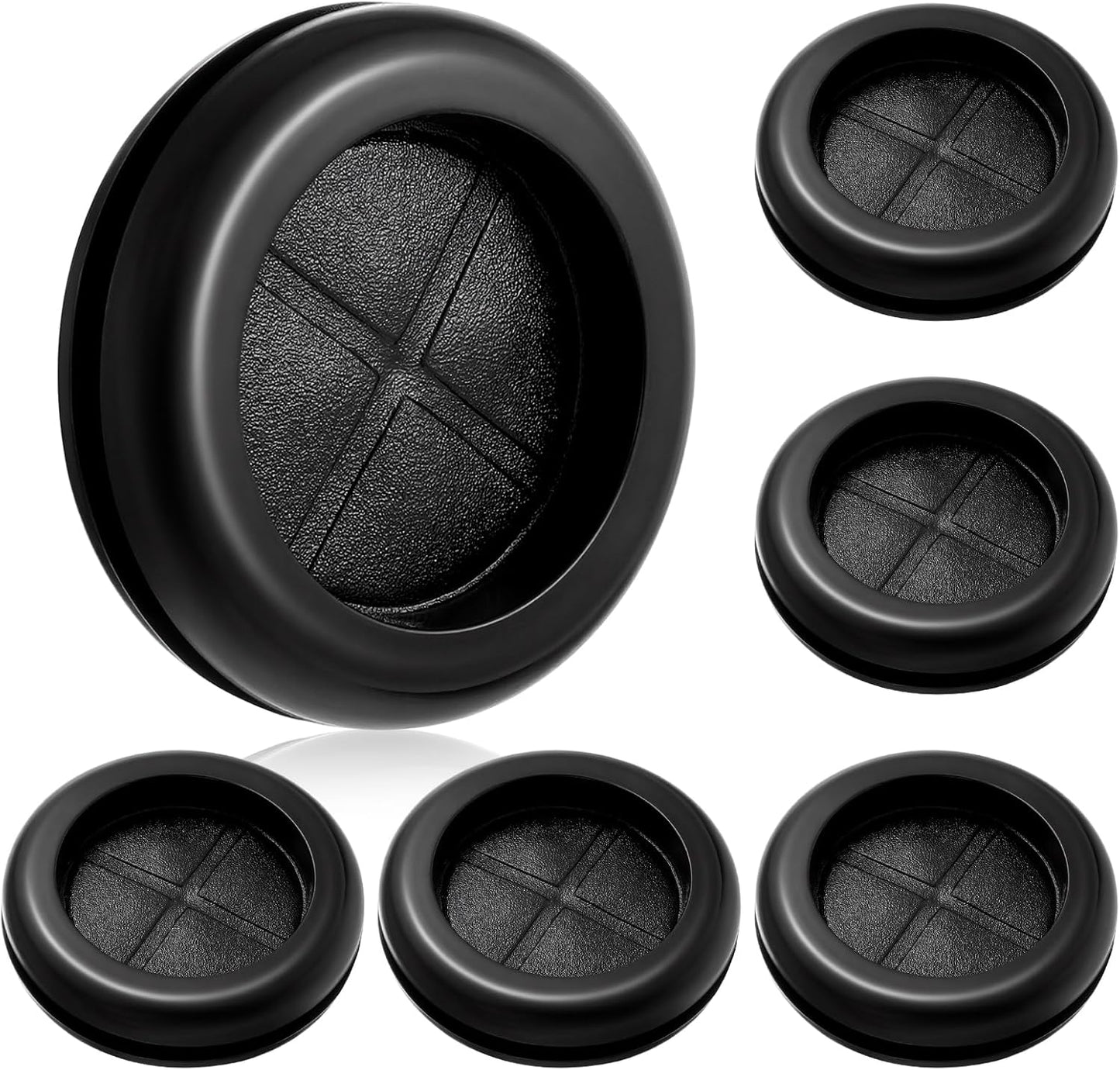 6 Ojales Goma 1-1/2pulg Con Tapones