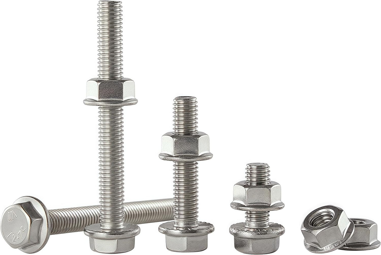 Kit 12 Pzas Perno Tuercas Brida Acero Inox A2-70