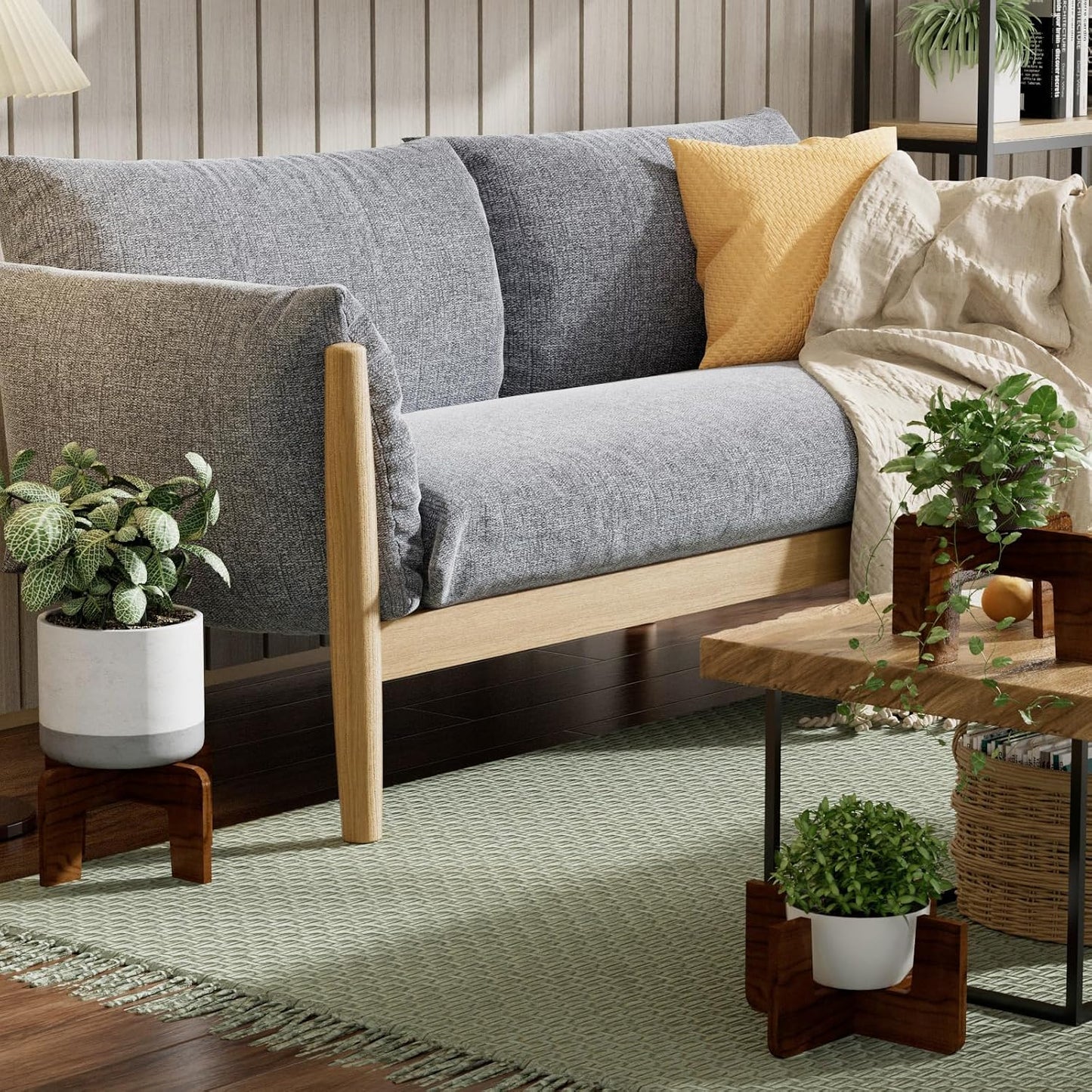 Soporte madera marrón para macetas 5-15pulg 2uds