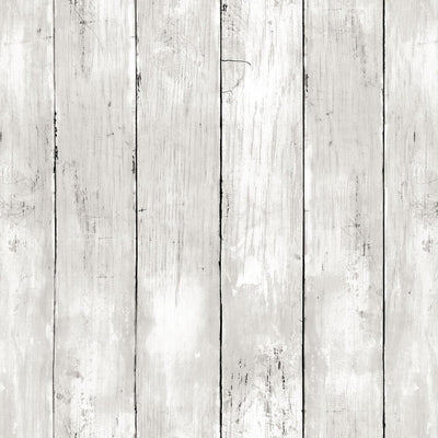 Papel tapiz autoadhesivo vintage madera blanca y gris 17.3x80pulg