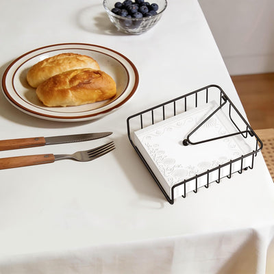 Servilletero para mesa con brazo pesado de metal negro