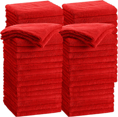 30 Pzas Toallas Microfibra 16x16pulg Absorbentes Rojo