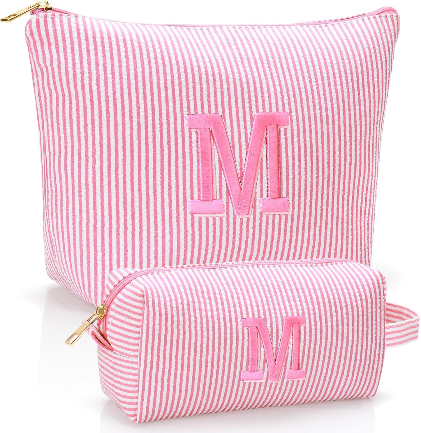 Bolsa maquillaje personalizada con inicial Rosa Medium