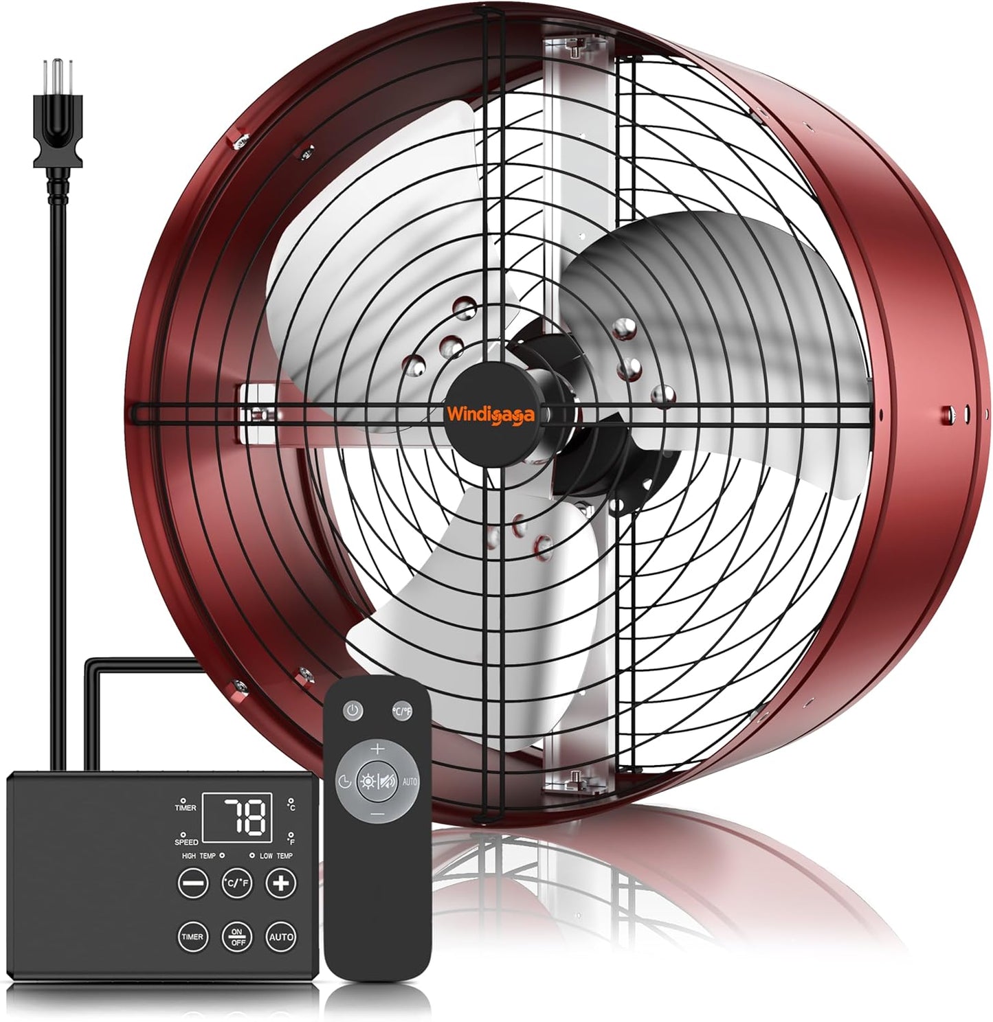 Ventilador gable 1800 CFM termostato control remoto 70W