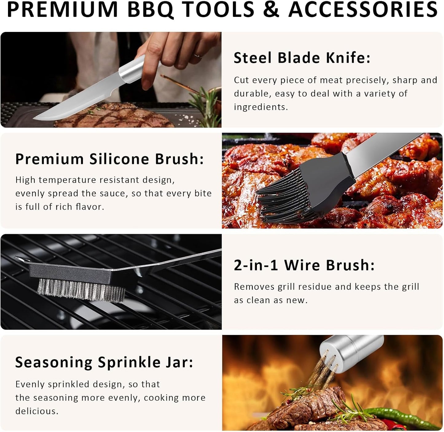 Juego 18 Pzas Utensilios Barbacoa Acero Inox Estuche Aluminio