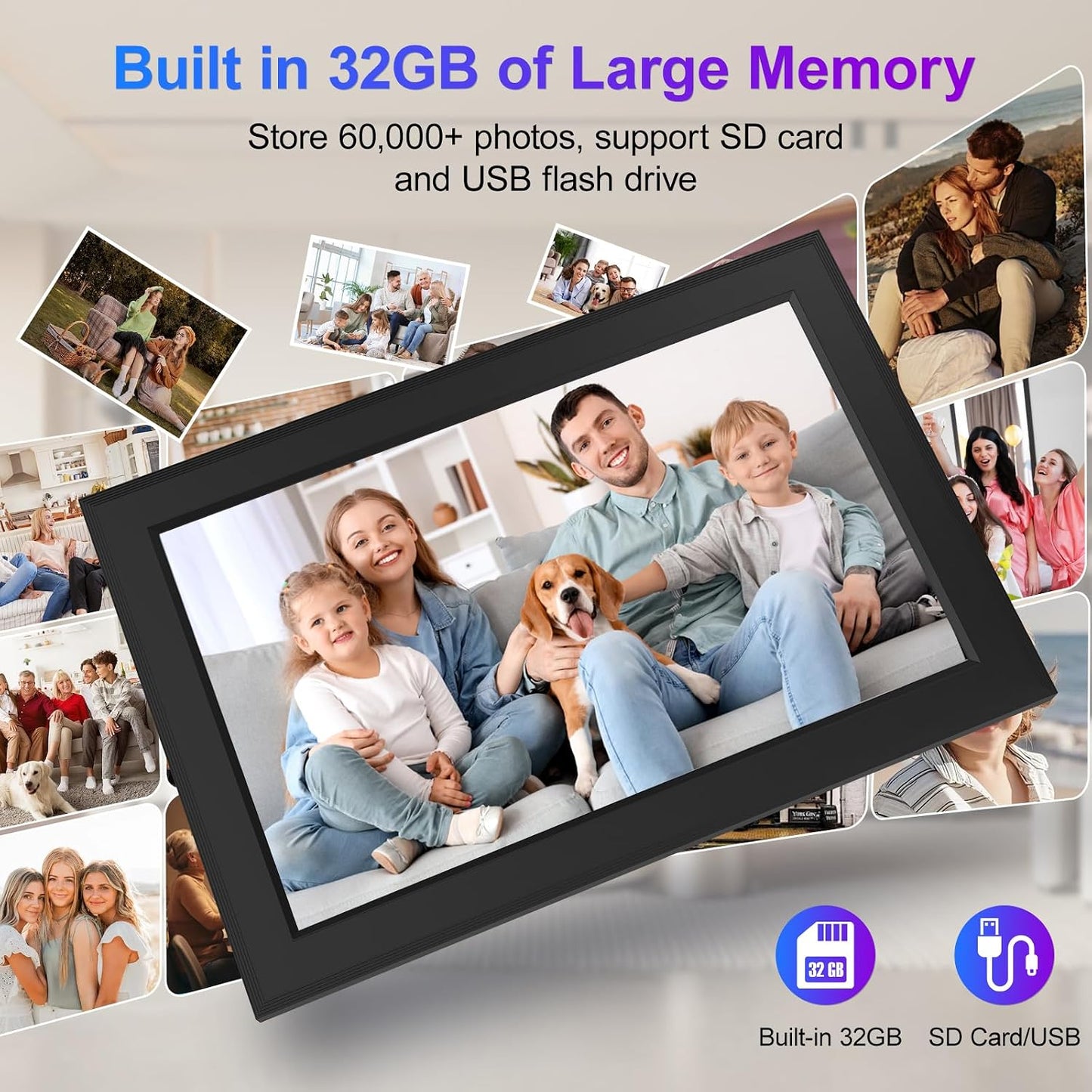 Marco foto digital 10.1pulg wifi tactil HD 32GB rotacion automatica