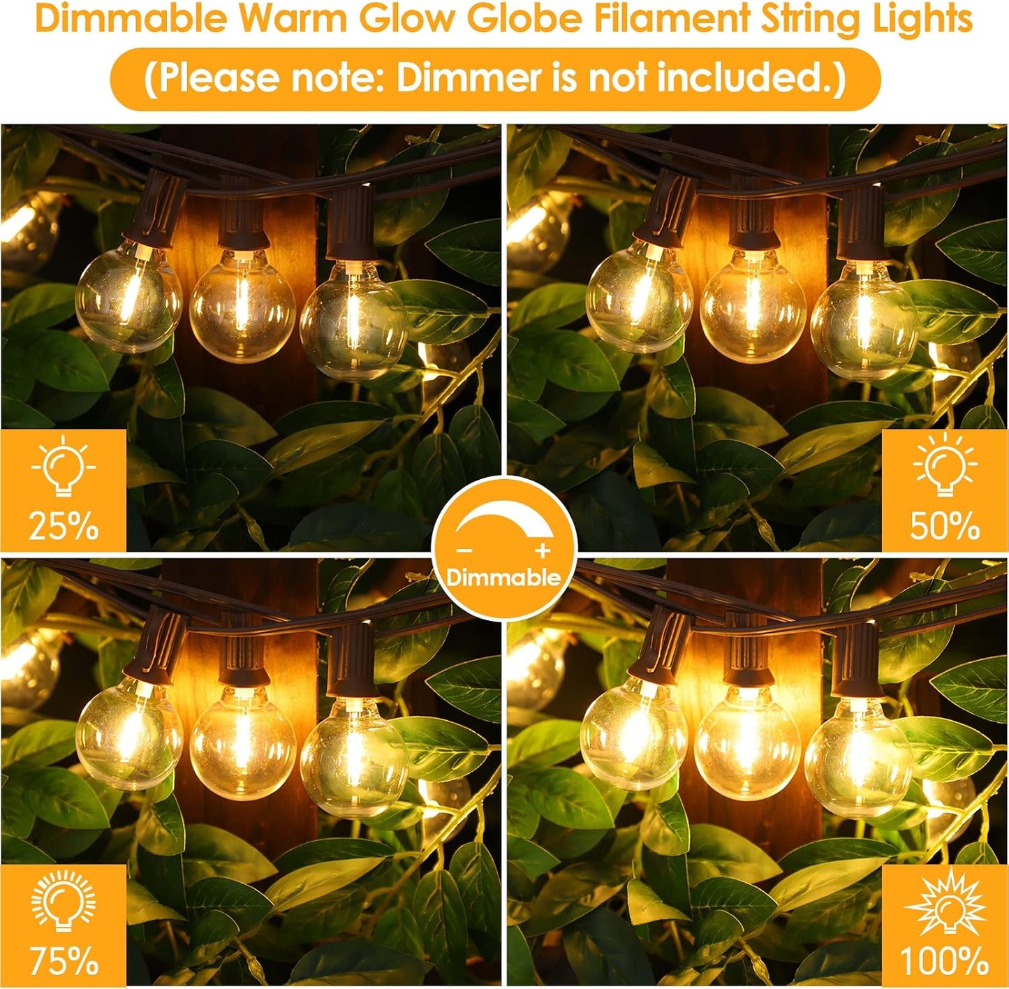 Guirnalda luces exteriores 100pies 504 LED impermeables