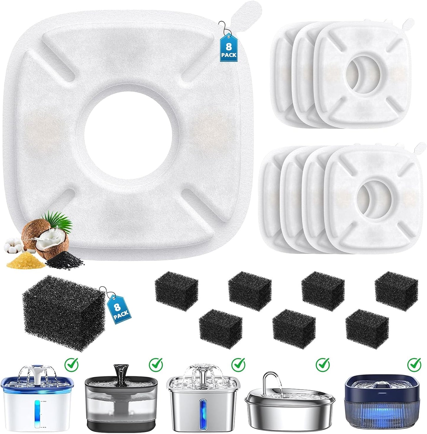 16 Filtros Fuente Agua Mascotas Veken 95oz 67oz 85oz 135oz