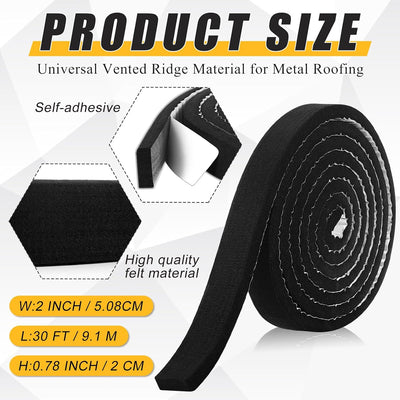 2 Tiras Cierre Ventiladas para Techos Metal 2pulg x30ft Impermeable