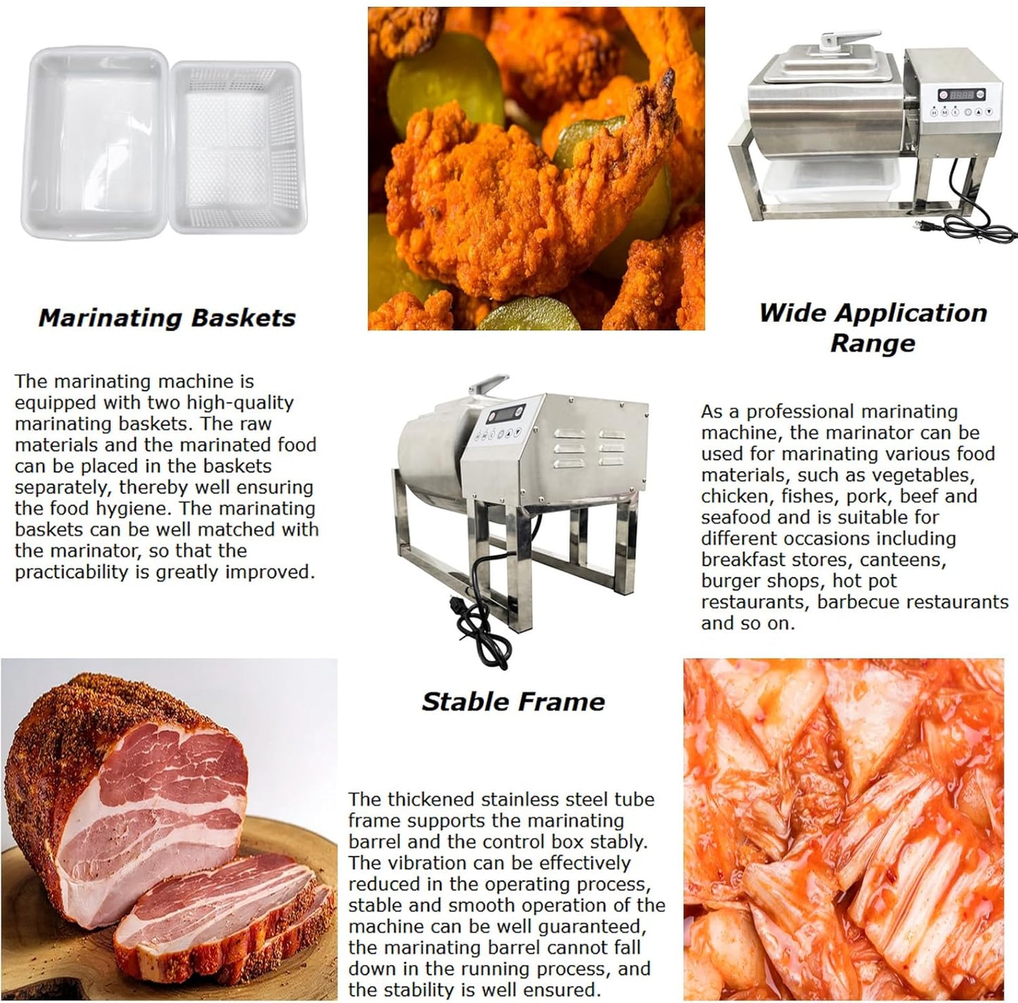 Marinador eléctrico carne y verduras con bomba vacío 110V